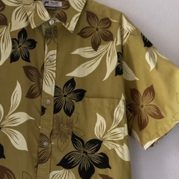 MALIHINI HAWAII Men's Aloha Resort Wear Stephanotis Pua's Flower Button NICE  L - Picture 9 of 14